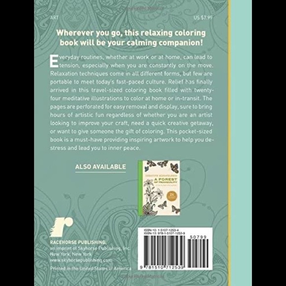 💚3/20$5/25💚Creative Mindfulness:Peaceful Designs On the go Adult Coloring Book - Picture 3 of 5